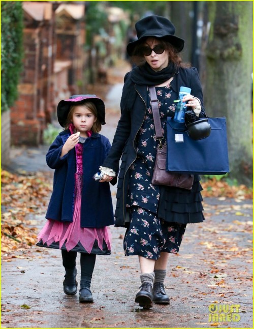 Exclusive - Helena Bonham Carter Takes Her Daughter Nell Out For Halloween