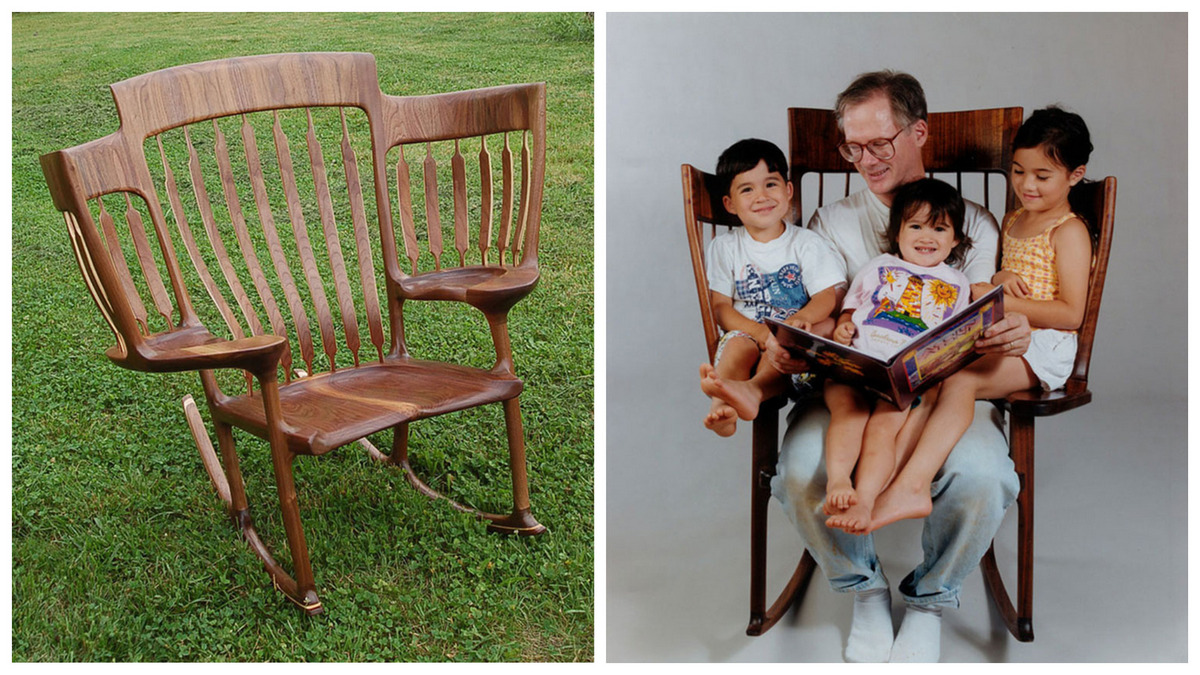 Отец смастерил необычный стул, чтобы читать сразу троим детям