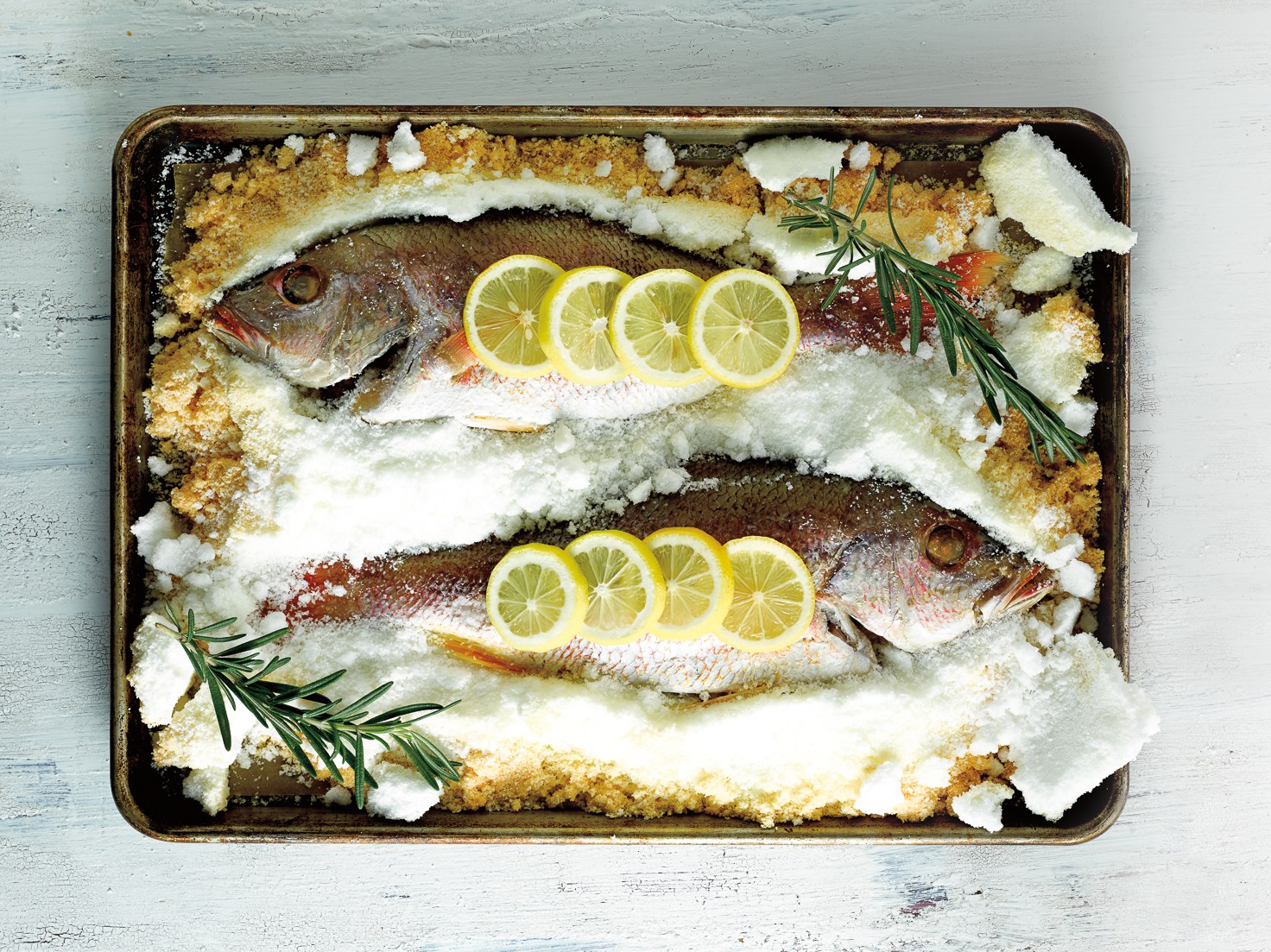 Salt crusted red snapper for a recipe in The Insatiable Lens Food and Photography Magazine.